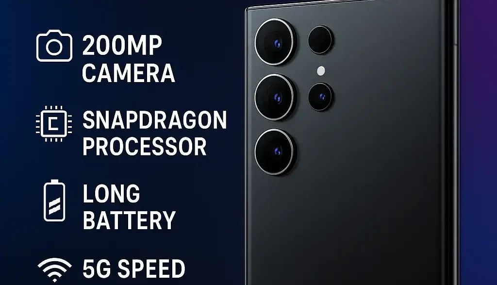 Samsung Galaxy S25 Ultra 5G smartphone 2025 model with advanced camera and sleek design