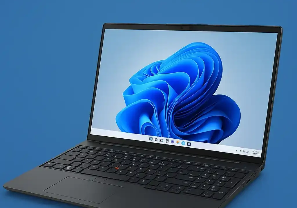 Lenovo ThinkPad E16 business laptop with full-size keyboard and professional design, suitable for office and remote work