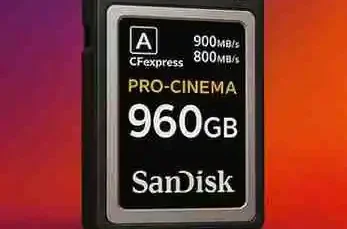 SanDisk 960GB PRO-Cinema CFexpress Type A Card for 8K video recording and high-speed photography.
