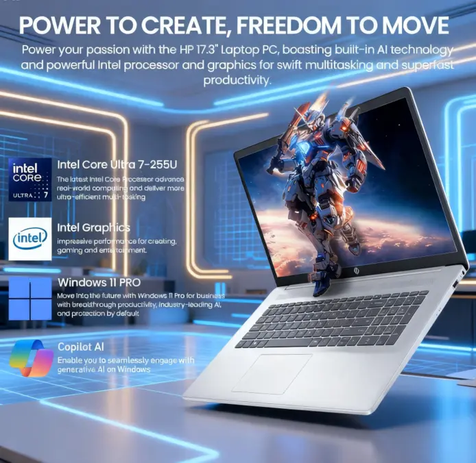 HP Touchscreen Laptop Computer. (1) HP Touchscreen Laptop Computer 17.3 inch AI PC review