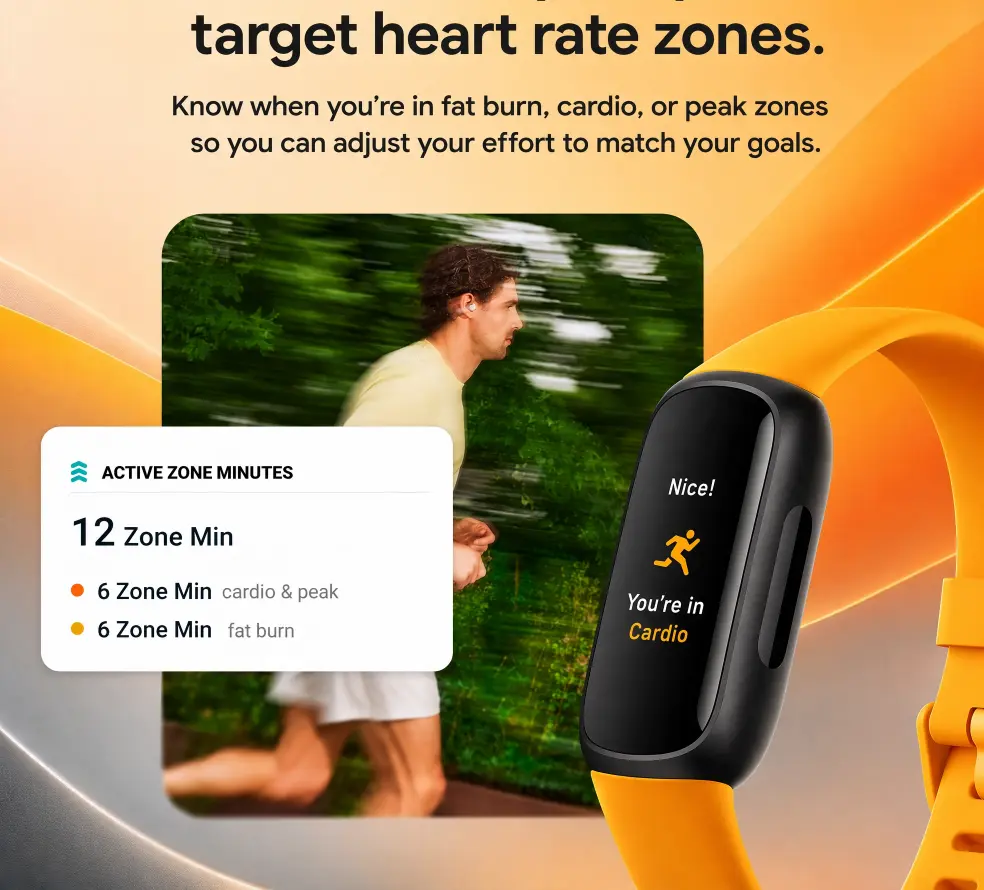 Google Fitbit Inspire 3 fitness tracker with Midnight Zen and Black bands on One1Mart