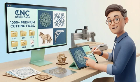 Commercial-use CNC cutting files bundle in SVG and DXF formats