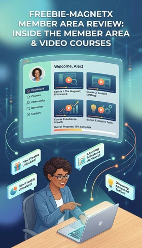 Freebie-MagnetX Imag(1) (1) Freebie-MagnetX member area dashboard with training modules and tools