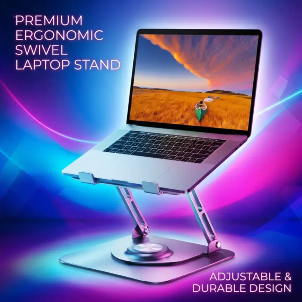 Best budget creator adjustable 360 rotating ergonomic laptop stand for desk setup.
